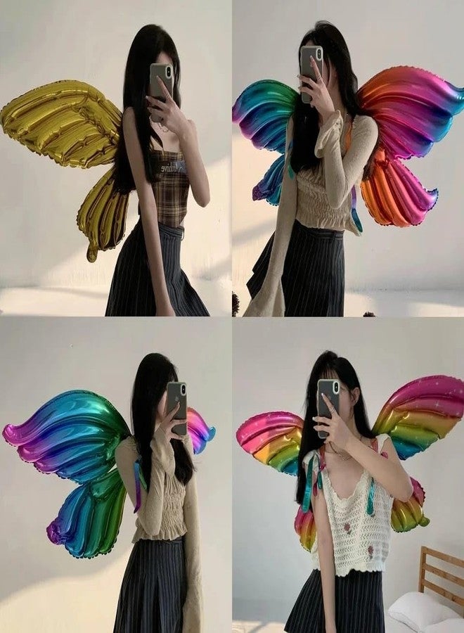 kunya® Baby Girl's Fairy Butterfly Wings Costume Butterfly Fairy Angel Wing, Wand And Hairband (Multi Led Ballon)(Batteries Not Included) - Image 4
